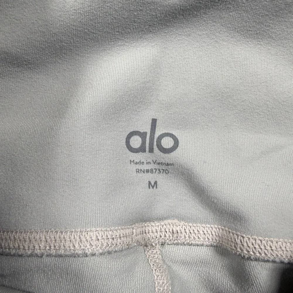Alo Yoga Womens Gray High Waisted Mesh Panel Athletic Leggings Size M